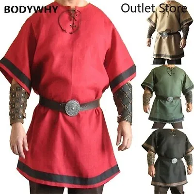 Middle Age Warrior Medieval Costume Men Tunic   Cosplay  Fancy Nobleman Clothing • $34.03