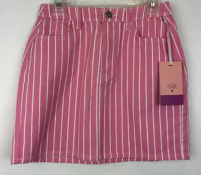 Victor Glemaud For Target Sz 4 Hot Pink Striped Jean Denim Skirt Barbie Core • $8.99