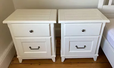 £90 • Buy Laura Ashley Devon Bedside Side Cabinets / Tables Pair (2) Handpainted White.