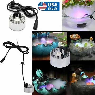 12 LED Ultrasonic Mist Maker Light Fogger Water Fountain Pond W/ Power Adapter • $11.98
