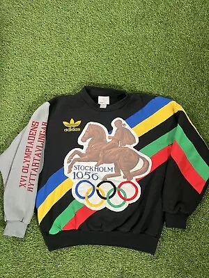 Vintage Adidas Olympic Games Sweatshirt Stockholm 1956 Helsinki 1952 Small • $195