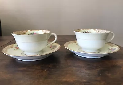 Noritake 2 Teacup's & 2 Saucer's Set Porcelain Made In Occupied Japan EUC • $24.95