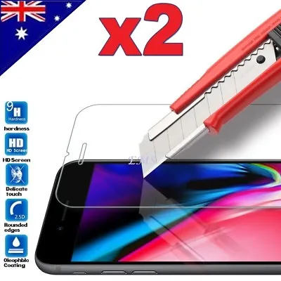 $5.95 • Buy 2X Tempered Glass Screen Protector Film For Apple IPhone X XS Max 6 7 8 Plus SE