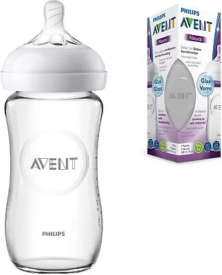 $32.19 • Buy Philips Avent Natural Glass Baby Anti-Colic Feeding Bottle 240ml Ultra Soft Teat