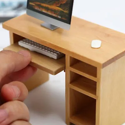 1/12 Dollhouse Miniature Desk With Keyboard And Mouse Wooden Toys Furnitu.sh6 • $6.56