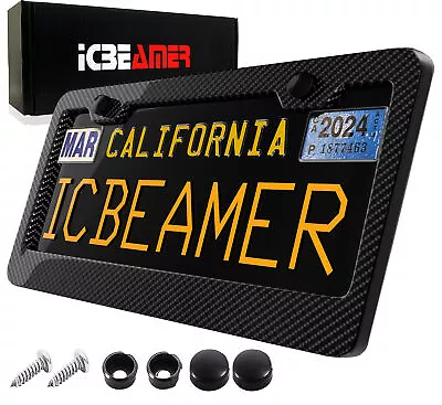 $15.99 • Buy JDM 1 Pc 100% REAL CARBON FIBER LICENSE PLATE FRAME HOLDER COVER FRONT/REAR L172