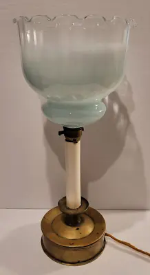 Vintage 1940s WW2 Anti-Aircraft Battery Shell Lamp With Glass Shade (Trench Art) • $82.05