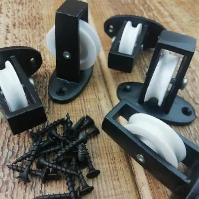 £7.50 • Buy 38mm Black Single Upright Cast Pulley Across Plate Nylon Wheel Matching Screws