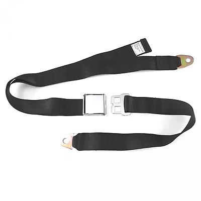 Retro 2-Point Lap Seat Belt 258-BLK-60 2pt Black Airplane Buckle Each Universal • $43.02