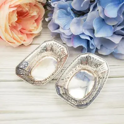 Antique Webster Sterling Pierced Nut Dishes Rings Trinkets Tiny Bowls • $89