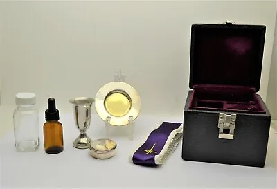 Nice Older Traveling Mass Kit With Case + Chalice Paten Pyx And Bottles (CU95) • $497