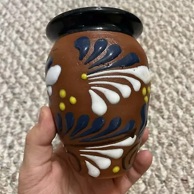 Jarrito De Barro Cantarito Artesanal Mexican Clay Pottery Taza Vase? MEXICO 4.5  • $7.99