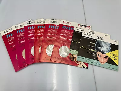 Vintage Jac-o-net Hair Nets Lot Of 8 - Neutral And Gray - Look 👀!! • $7