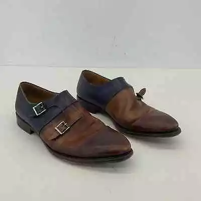 Magnanni For Saks 5th Ave Men's Brown Leather Monk Strap Dress Shoes - Size 9 • $50