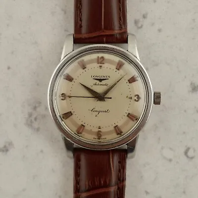 C.1956 Vintage Longines Automatic Conquest Watch Cal.19AS Ref. 9000-3 In Steel • £1134.54