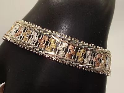 Milor Italy Tri-color Sterling Silver Bracelet! 7  • $48.95