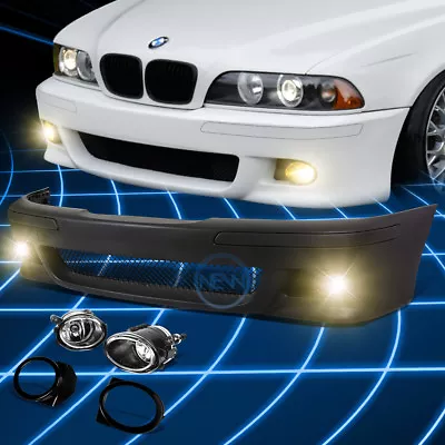 For 96-03 BMW E39 5-Series M5 Style Front Bumper Grille Cover Body Kit+Fog Light • $272.98