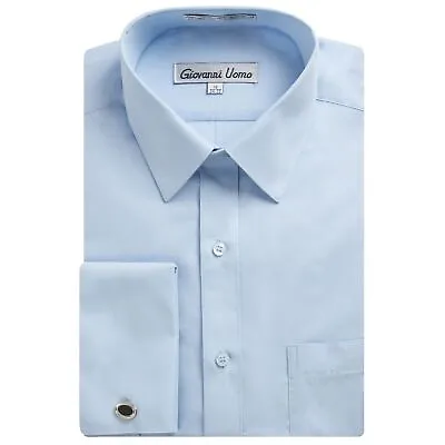 Men's French Cuff Solid Dress Shirt (Cufflinks Included) - Colors • $19.97