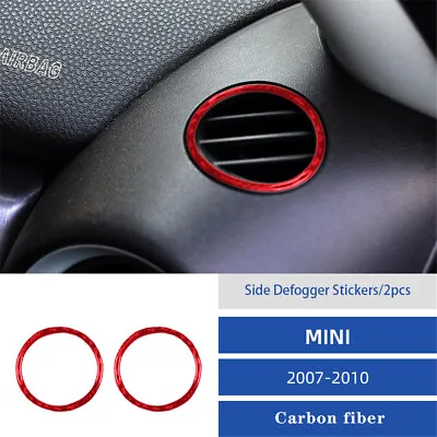 Red Interior Carbon Fiber Air Vent Outlet Trim Cover For BMW MINI Cooper 2007-11 • $8.91