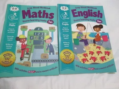 Leap Ahead KS2 Age 8-9 Maths + English Educational Workbooks Home Learning • £4.99