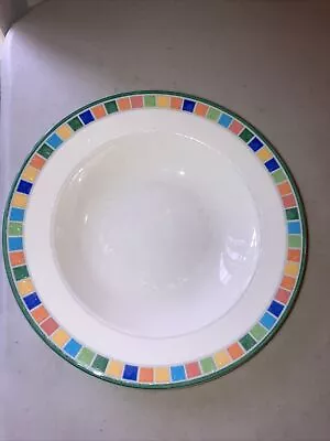 Villeroy & Boch Twist Alea Caro 9.25” Checks Rim Soup Bowls Needs Cleaning • $16