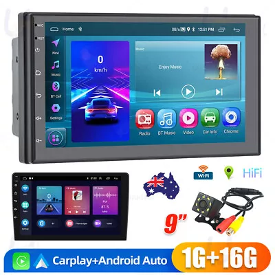 9  Android Apple CarPlay Double 2 DIN Car Stereo Radio GPS Navi WiFi Head Unit • $95.05