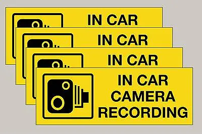 £2.99 • Buy  4 Double Sided Yellow In Car CCTV Recording Stickers Taxi Minibus Free 1st P&P