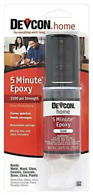 Devcon Home 20845 Clear Waterproof 5 Minute S208 Epoxy Glue Adhesive • $9.99