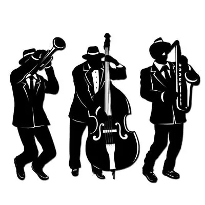 Great 20's Gangster 1920 Jazz Musician Silhouettes 3 Piece Party Decorations • £6.99