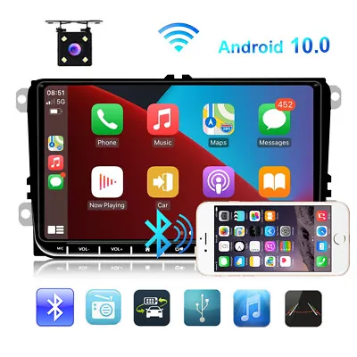 $104.99 • Buy 9  Android 10 Apple Carplay Car Radio Stereo GPS Navi For VW GOLF V JETTA PASSAT