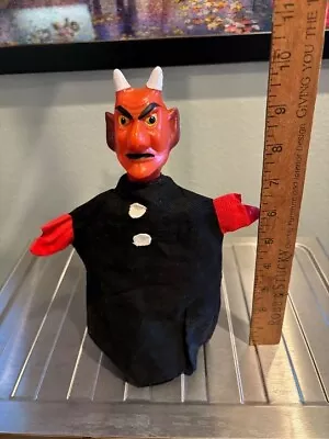 VINTAGE Evil DEVIL HAND PUPPET Rubber Head Toy  COLLECTIBLE VGC • $9.99