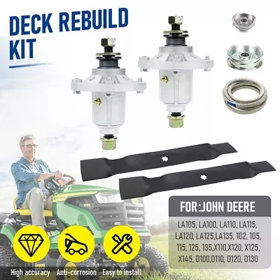 Mower Deck Spindle Rebuilt Kit Fit For 42  John Deere 102 D105 E100 LA100 X105 • $138