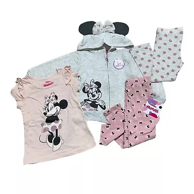 Disney NWT Minnie Mouse Toddler Girl 2T Hoodie T-Shirt 2-pair Legging (4-pc Set) • $21.99