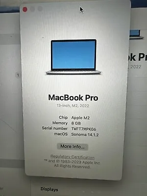 Apple MacBook Pro M2 Chip - 8 GB Memory 256GB SSD • $895