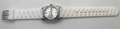 Women’s Prestige Medical White Silicone Rubber Band Quartz Silver Watch • $11.88