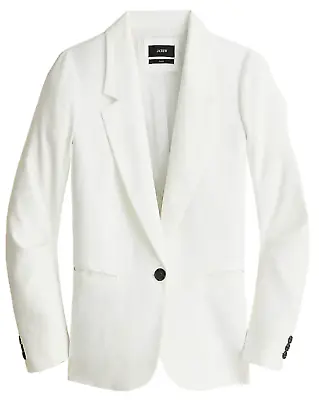 New J.crew White Parke Stretch Linen Blend Blazer Jacket Size 6 Bf427 • $136.76