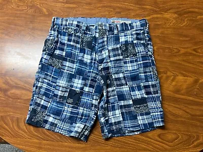 Mens Used Lightly Worn Polo Ralph Lauren India Madras Patchwork Shorts Size 35 • $0.99