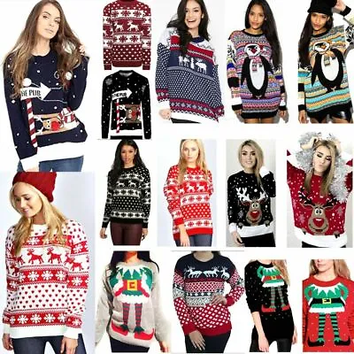 $16.53 • Buy New Unisex Womens Men Christmas Xmas Knitted Vintage Novelty Warm Jumper Sweater