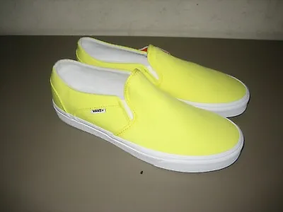 $65 • Buy New Women's Vans Asher (Neon) Neon Yellow/White SlipOn VN0A32QM097 Size Women 11