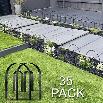 18  35PCS Garden Fence Folding Fencing Panel Decorative Patio Barrier Black Wire • $33.58