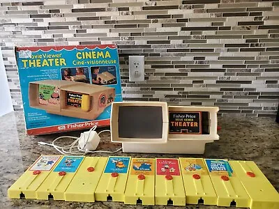 Vintage Fisher Price Movie Viewer Theatre 1977 With Box And 9 Cartridges Working • $105.02