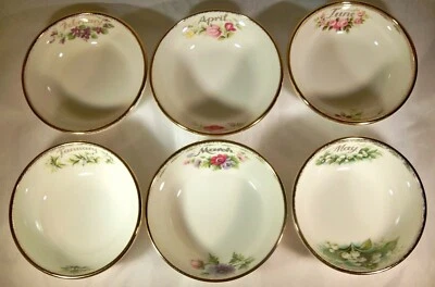 $249.99 • Buy ROYAL ALBERT CHINA FLOWER Of The MONTH SERIES FULL SET 12 TRINKET DISHES BOWLS!