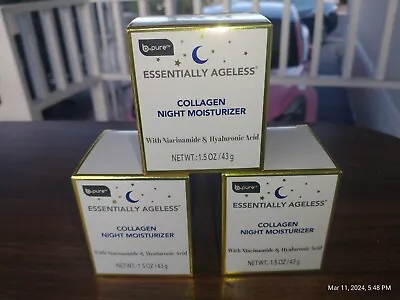 3 X B.pure Essentially Ageless Collagen Night Moisturizer 1.5 Oz. • $14.99