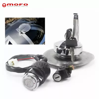 Ignition Switch Flip-up Fuel Gas Tank Cap Kit For Cafe Racer Honda CB Yamaha XV • $32.48