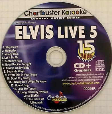 Chartbuster Karaoke - Classic Country - Elvis Live 5 - Cb90095r - Rare! • $11.49
