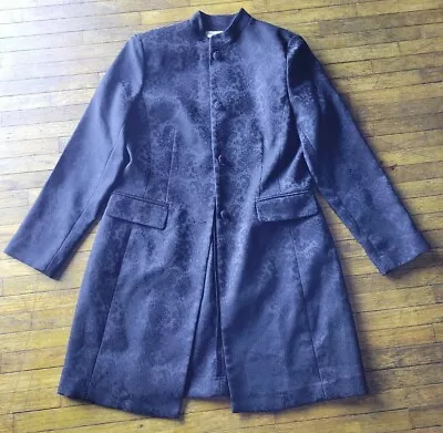 Amanda Smith Petite 8 Petite Black On Black Floral Jacket Trench Blazer Pockets  • $32
