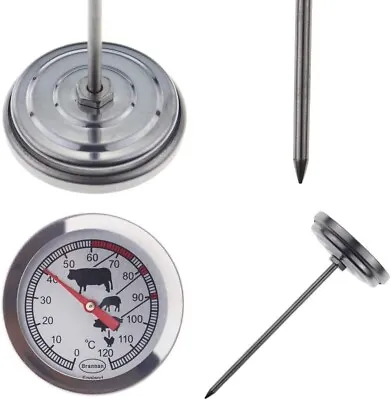 £7.98 • Buy Brannan Dial Meat Thermometer With 95mm Stainless Steel Probe 0 - 120°C Range