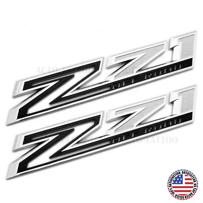 2pcs Chevy 19-21 Silverado Z71 Off Road Fender Letter Sport Emblem Badge Black • $24.99