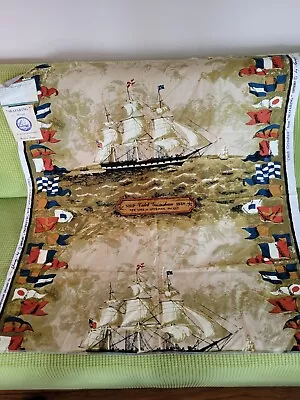 Vtg Greeff Schumacher Mystic Seaport Caleb Grimshaw Fabric Sample 35x35 Ship • $48