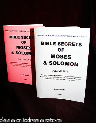 £52 • Buy BIBLE SECRETS OF MOSES & SOLOMON  Finbarr Occult White Magick. Carl Nagel. 2 Vol
